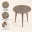 Table d'appoint ronde fabriquée à la main en bois de manguier avec plateau floral sculpté