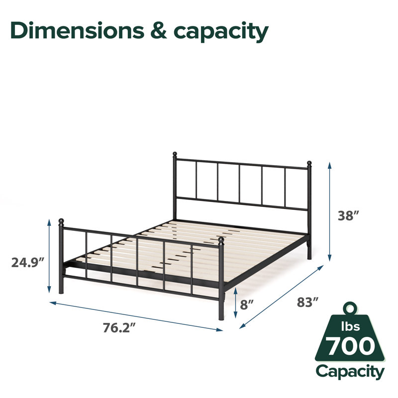 Metal Slat Bed, King