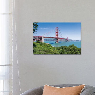 Golden Gate Bridge In San Francisco by Jan Becke - Wrapped Canvas Print
