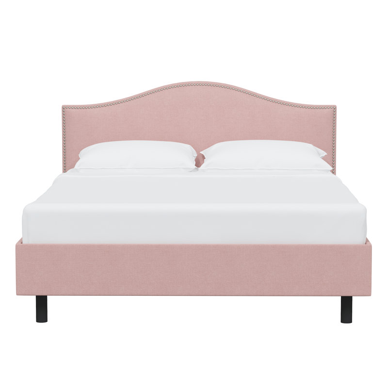 Myers Upholstered Platform Bed, Classic Blush Linen, California King