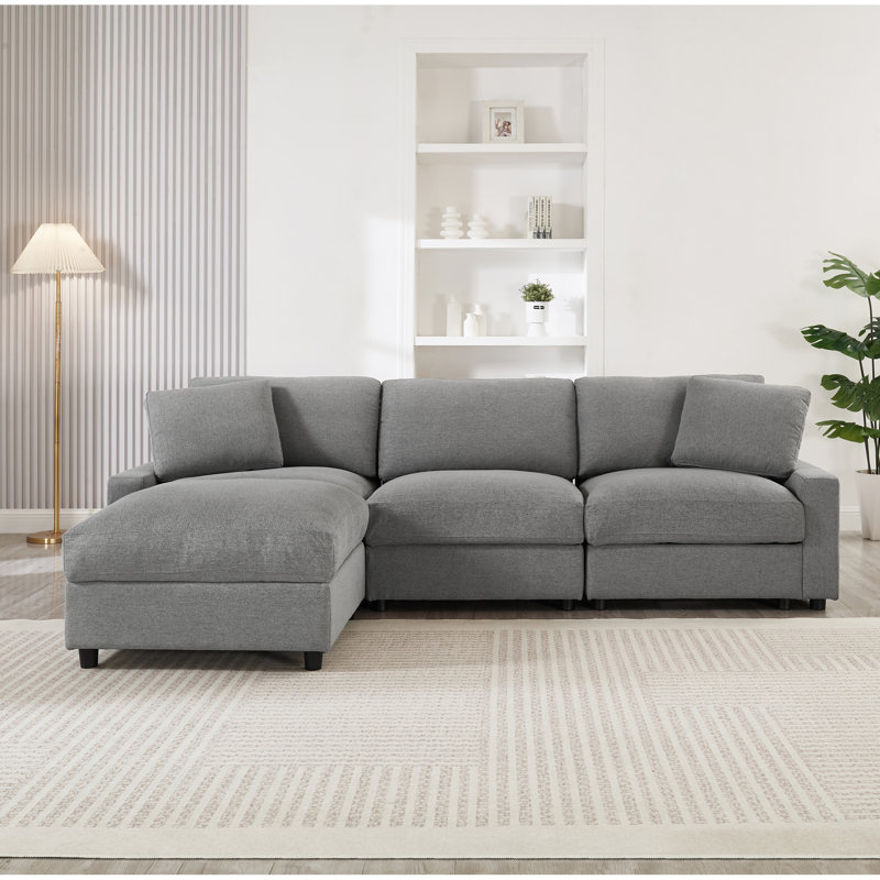 Canapés modulaires peu encombrants avec rangement, polyester durable, conception moderne pour une vie compacte