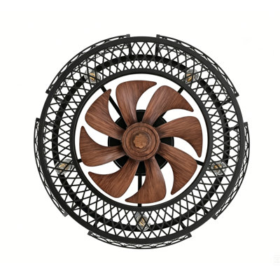 Ventilateur de plafond encastré de 19 pouces avec cage en maille et pales en ABS