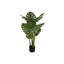 Plante artificielle 45 pouces Monstera, 10 feuilles vertes soyeuses avec pot rond noir