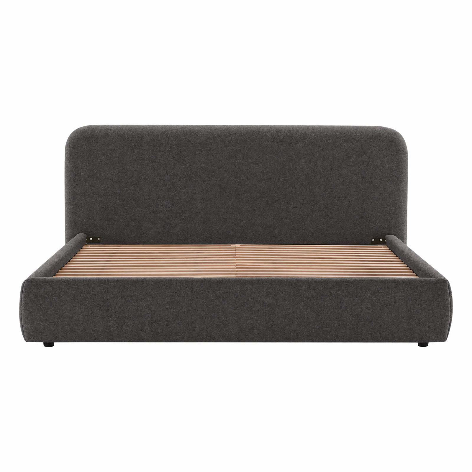 Bella Linen Upholstered Bed, King, Charcoal