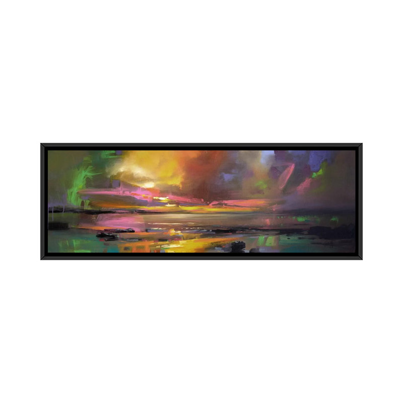 «Electric Sky» par Scott Naismith - impression d'art graphique, 12" H x 36" W x1.5" D, Black Frame