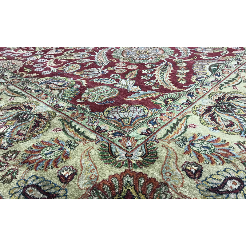 Magnolia Wool Oriental Area Rug in Light Yellow/Red