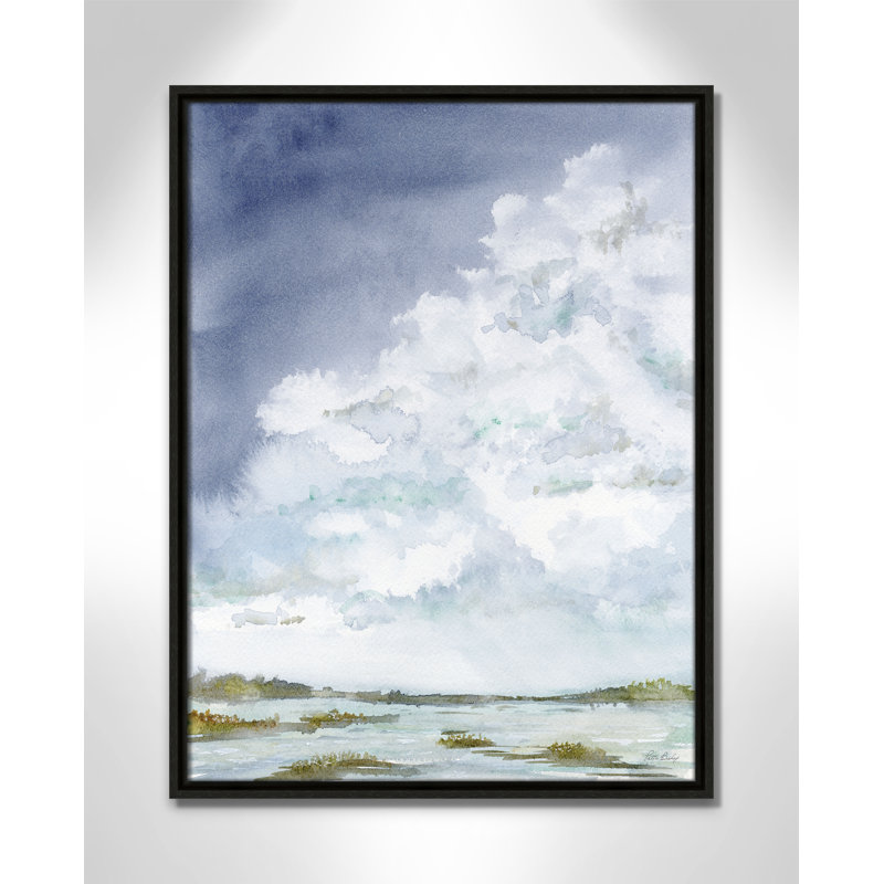 «Tolland Clouds Left Print» par Patti Bishop, Espresso, H 25,5 po x l 19,5 po