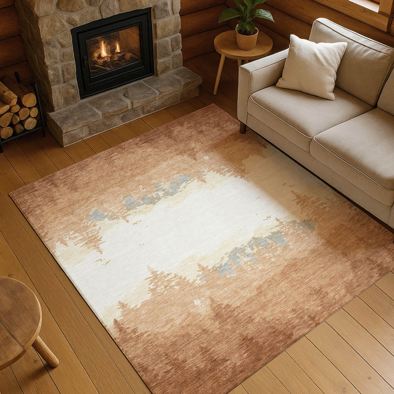 Machine Washable Indoor/Outdoor Chantille ACN2861 Lodge Rug, Paprika, 10' x 14'