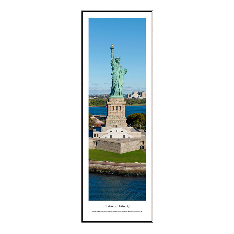 Statue de la liberté, impression panoramique, H 40,25 po x l 40,25 po, Cadre standard noir