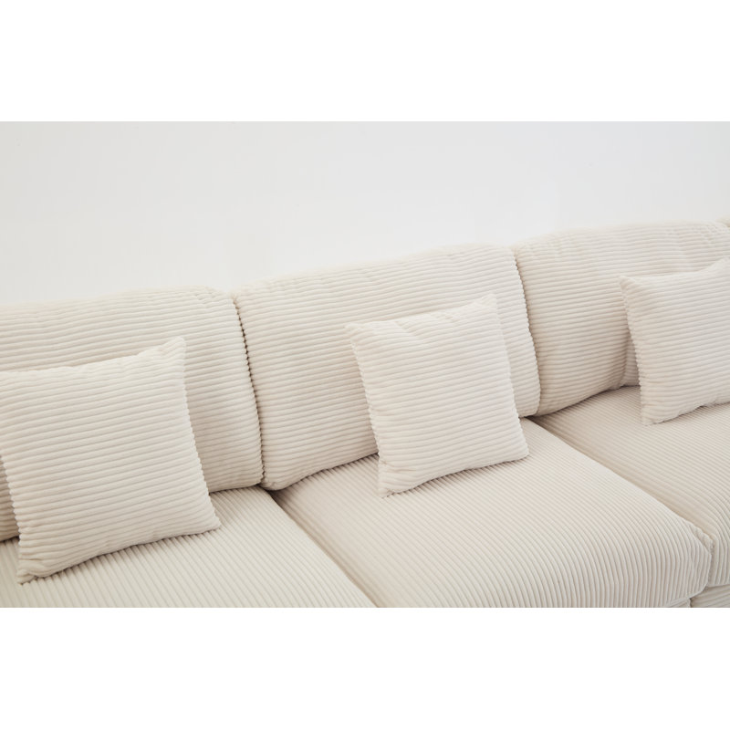 6-piece Corduroy Sleeper Sectional