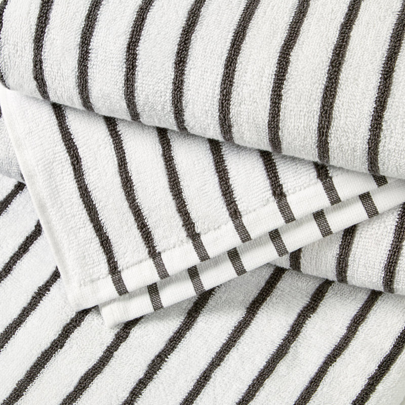 Carley 100% Cotton Cabana Beach Towel, Gray