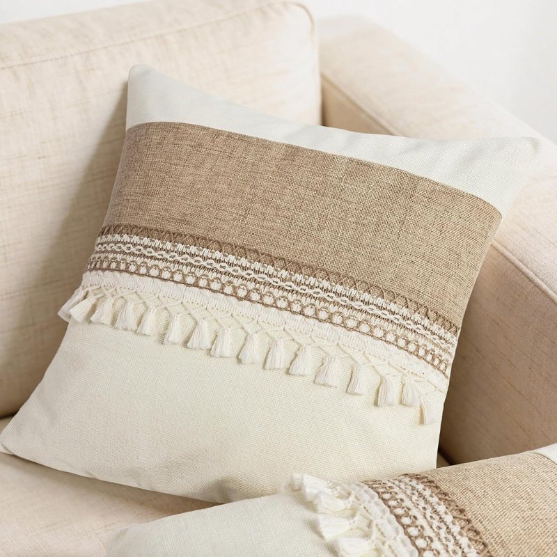 Patchwork Pillowcase, Beige pampilles-B
