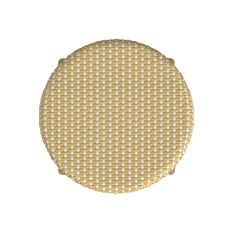 Tobias Rattan Bar Stool & Counter Stool, Yellow/White Dot/Natural Rattan Frame, Counter Stool (24" Seat Height)