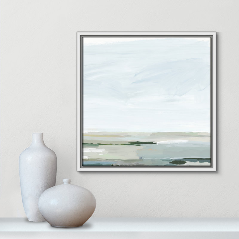 Catrena Pure Stillness - Floater Frame Painting Print on Canvas, 17.5" H x 17.5" W, White