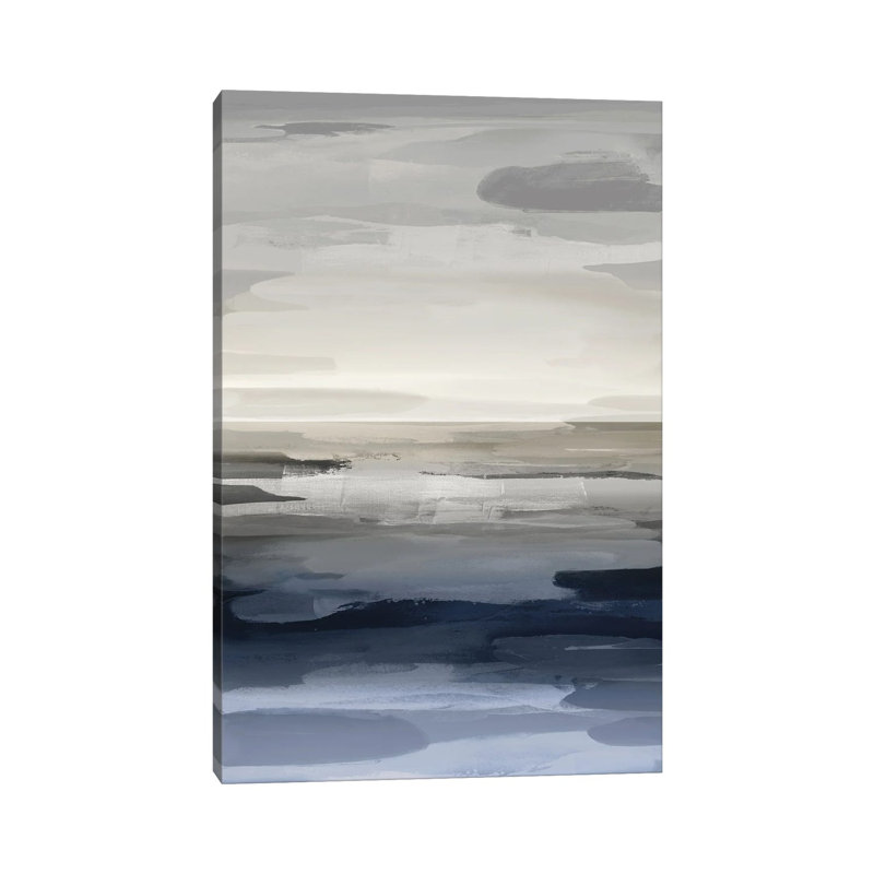 Intuition Blue And Gray by Jackie Hanson - Wrapped Canvas Print, 20.32 cm H x 30.48 cm W