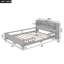 Wood Platform Bed With Built-In LED Light, Storage Headboard And Guardrail-171489396