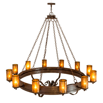 Parnella 12 - Light Dimmable Wagon Wheel Chandelier