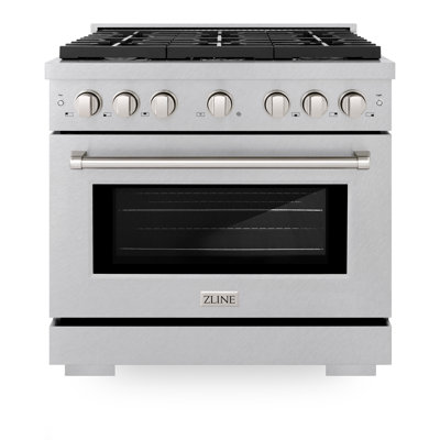 ZLINE 36 in. 6 Burner Gas Range in DuraSnow -  SGRS-36