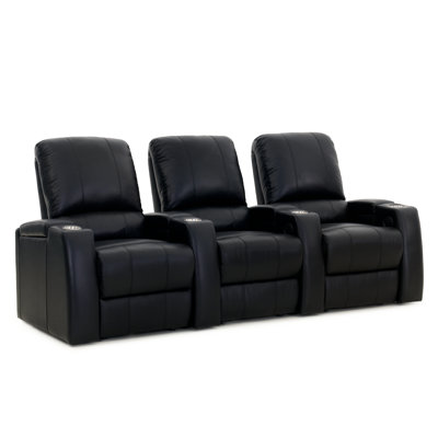 Upholstered Home Theater Seating with Cup Holder