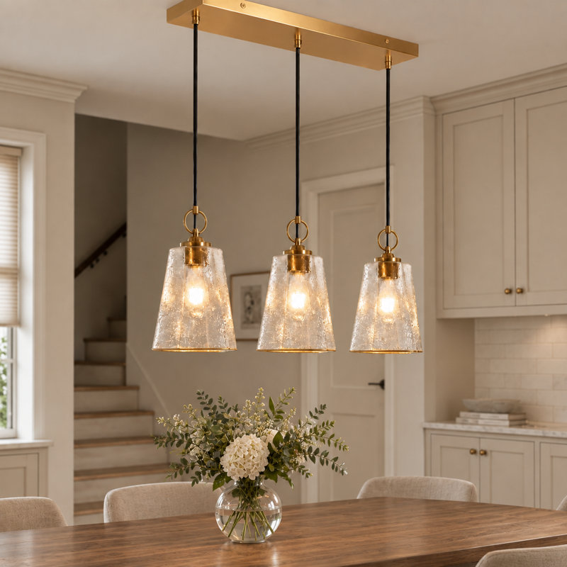 Luminaire suspendu pour îlot de cuisine 3 lumières Coleridge