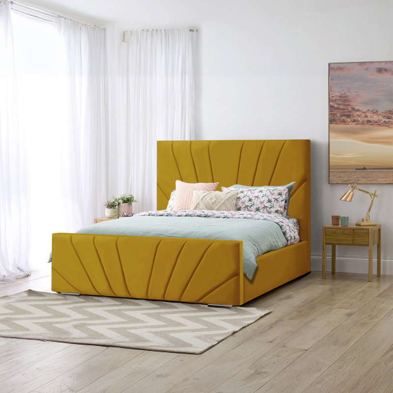 Hoylake Upholstered Bed, Small Double (4'), Turmeric