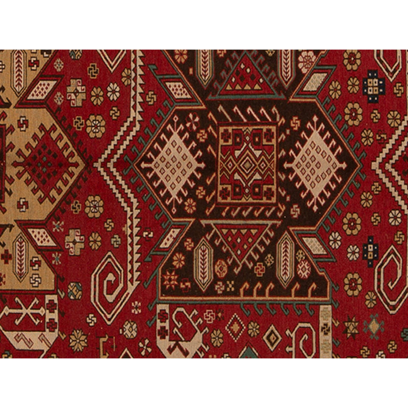 Tapis rouge et ivoire de haute qualité noué à la main