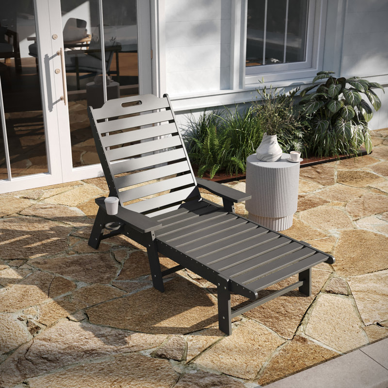 Collis Outdoor Chaise Lounge, Gray