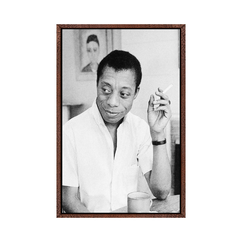 James Baldwin (1924-1987) - Print on Canvas, 66.04 cm H x 45.72 cm W, Classic Brown Wood Framed Canvas