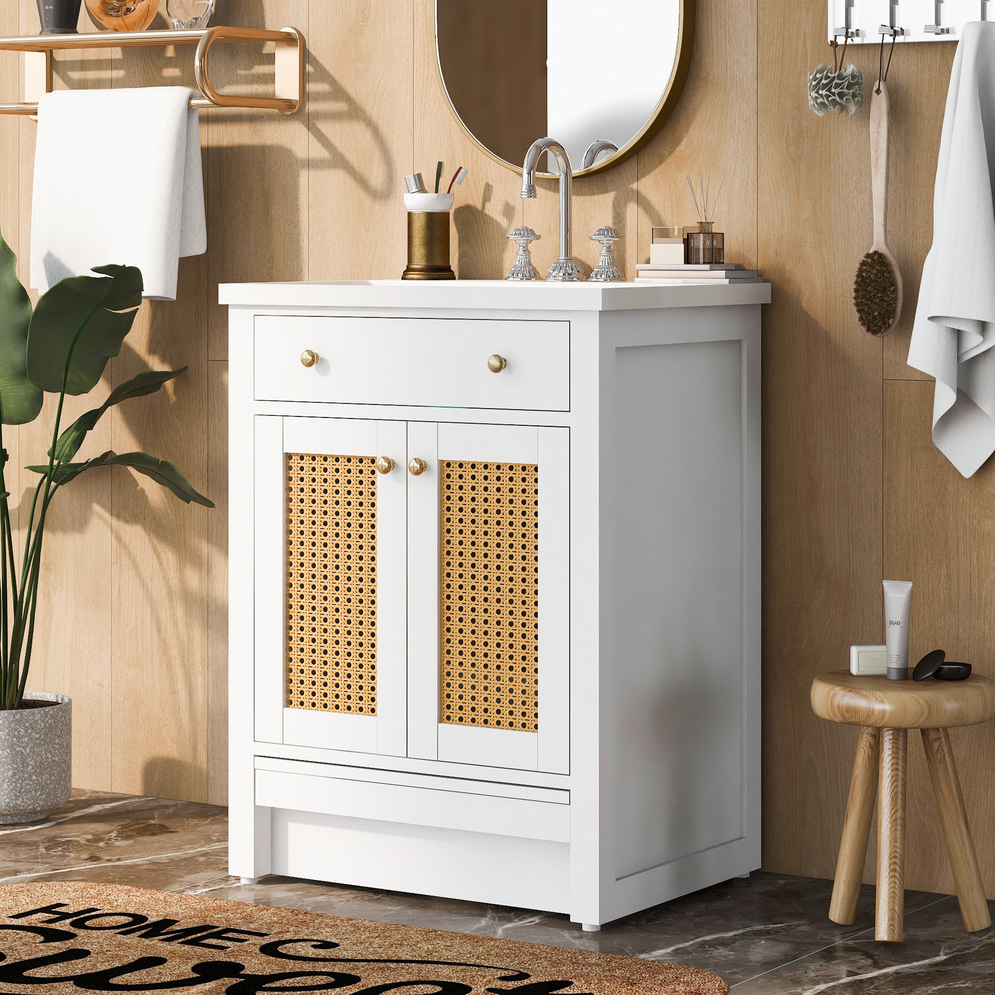 Bathroom Freestanding Storage Cabinet with Shelves Over Toilet, White -  ModernLuxe