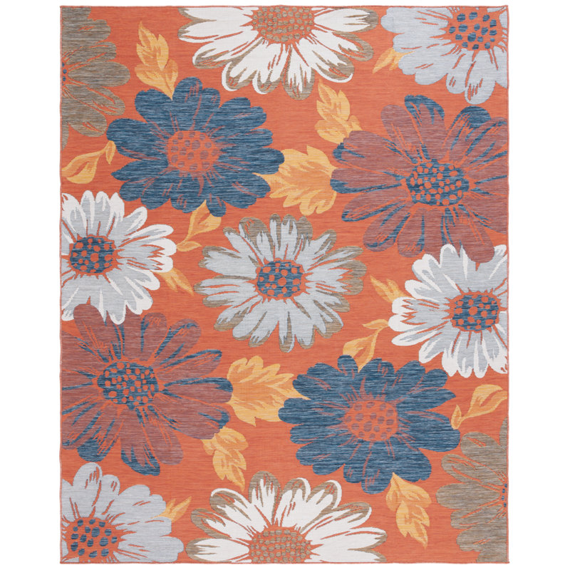 Maezell Sunrise Performance Floral Indoor/Outdoor Area Rug, Rectangle 8' x 10'