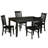5 Piece Dining Set Includes a Rectangle Dining Room Table and 4 Kitchen Chairs, Black-1929797551