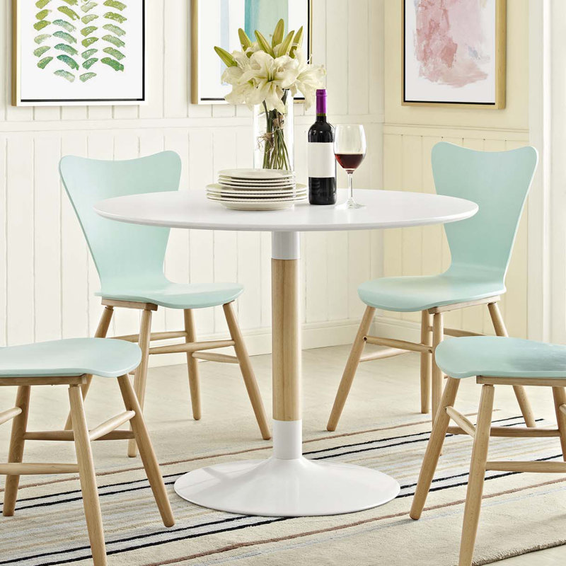 Whirl 40" White Round Wood Dining Table