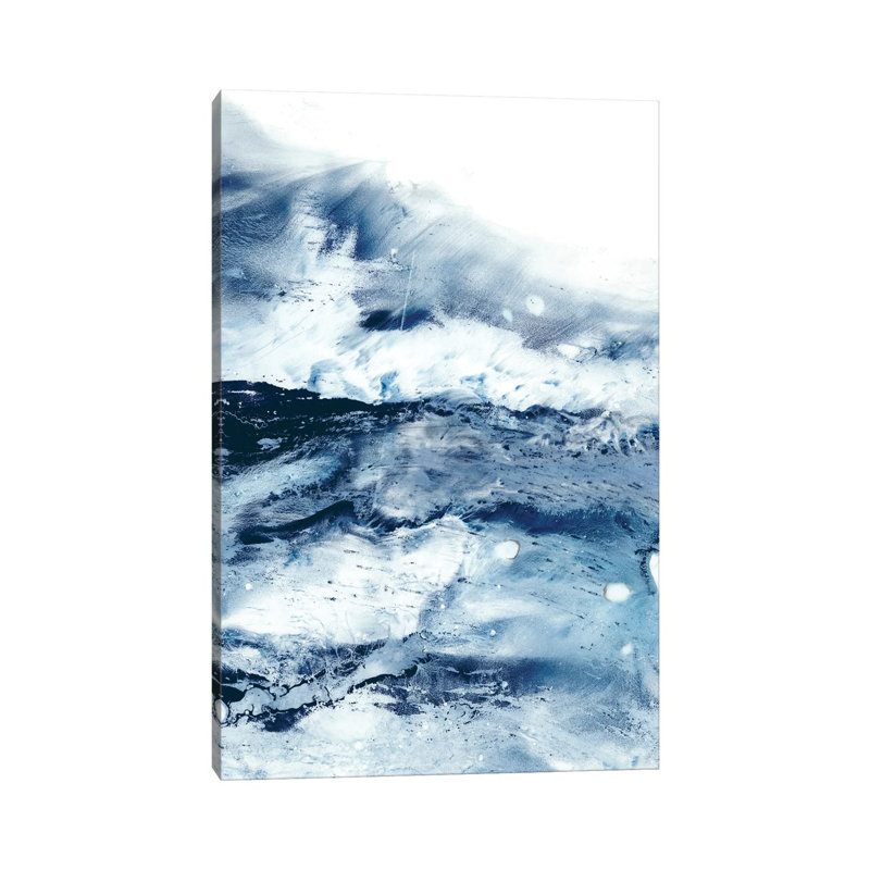 Reproduction d’art, "Indigo Tides I" par Ethan Harper, H 60 po x l 40po x P 1,5 po, Toile tendue, Pas de tapis