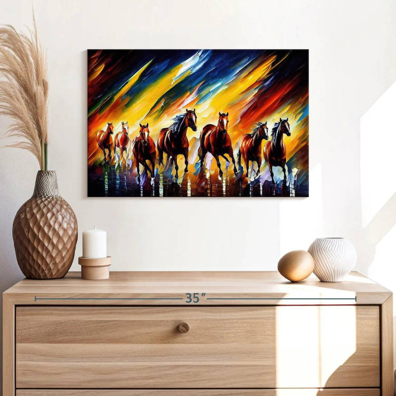 Brampt Horses Running, 30" H x 45" W
