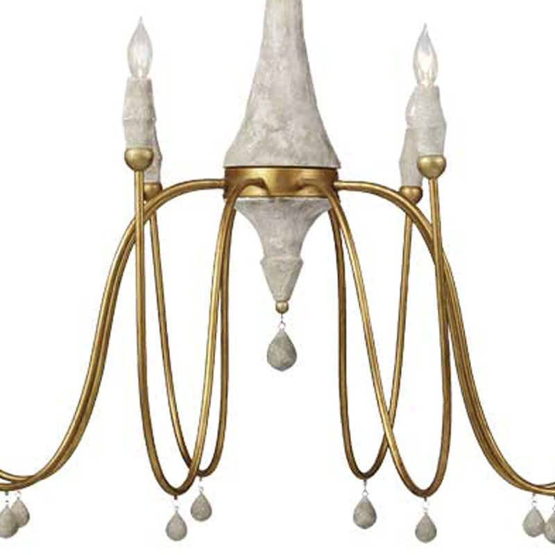Clay 8 - Light Candle Style Chandelier with Beaded Accents