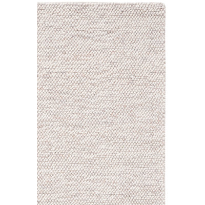 Almus Geometric Handmade Hand-Loomed Beige / Ivory Area Rug