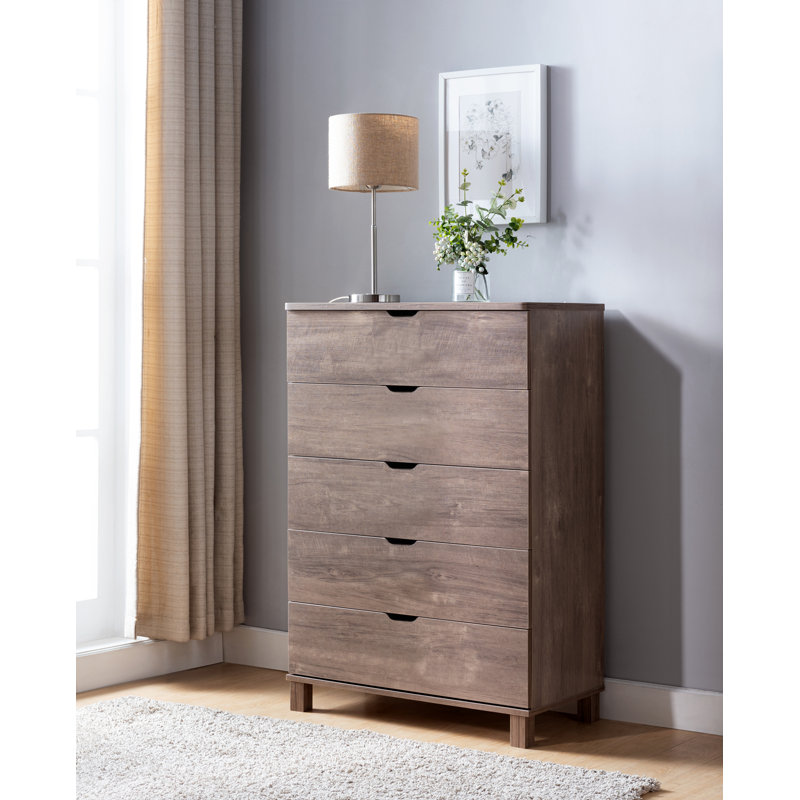 Commode 5 tiroirs Marguerit, Noisette