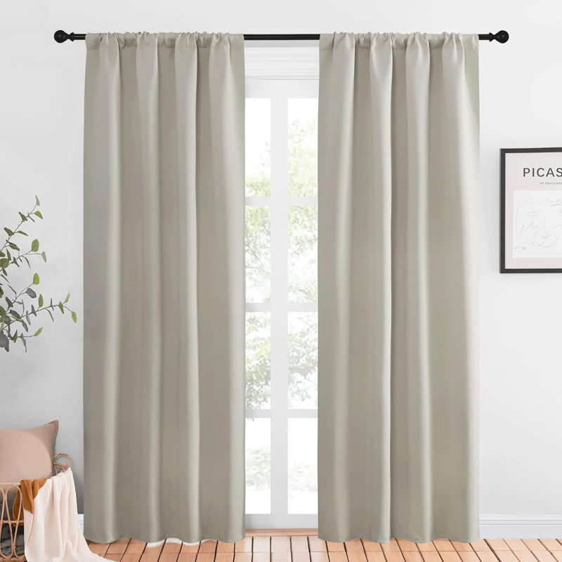 Blackout Curtains for Bedroom, Thermal Insulated Drapes Rod Pocket Privacy Protected Window Panels for Living Room, 2 Panels