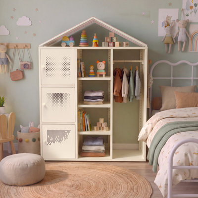 Sage House-Shaped Kids Wardrobe