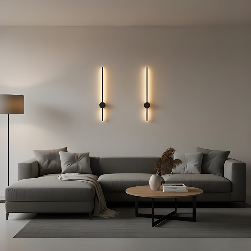 Athena - Modern Black Led Wall Sconce-80cm-14W LED Up/Down Wall Sconce – Warm White Wall Wash Light for Living Room, Bedroom, Hallway & Stairs, Matt Black