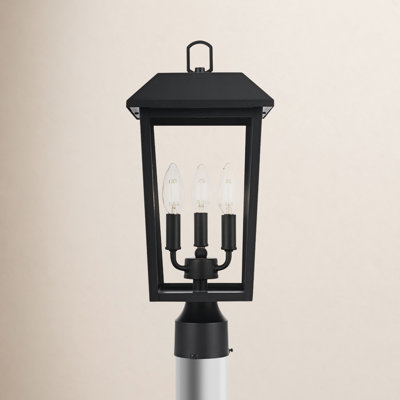 Nilles 8 x 18 inch Outdoor Post Light in Black