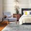 Solid Wood Accent Chair with Lumbar Pillow & Toss Cushion, Linen-Blend Armchair with Square Arms, Mid-Century Lounge Chair for Living Room & Bedroom-1661194110