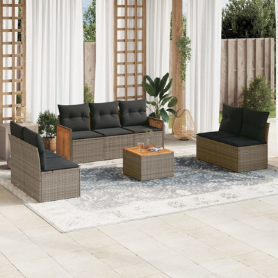  Ensemble de canapé de jardin gris