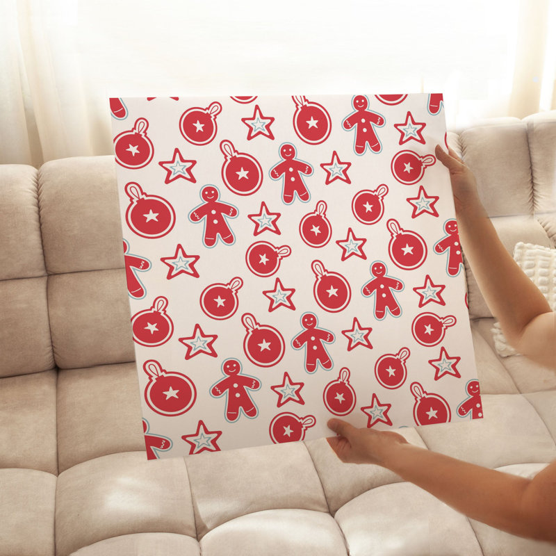 «Holiday Christmas Presents & Ginger Bread Man», impression d'art moderne sans cadre, H 24 po x l 24 po