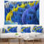 Tapisserie Macro Render Structure bleu jaune-28502345