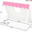 Lit simple - Lit inspiré avec tente blanche + rose et garde-corps pleine longueur, plancher de support en bois massif, garde-corps-990436985-990436987