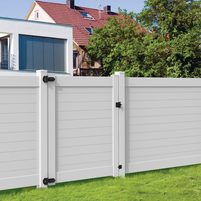 Clôture horizontale en vinyle blanc, H 72,25 po x l 58 po x P 5 po