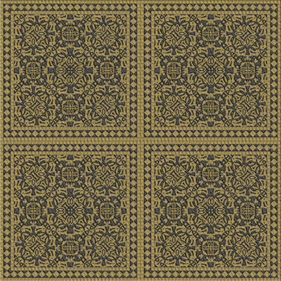 Tapis décoratif vert damassé