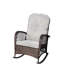 Chaise berçante d'extérieur avec structure en acier et coussin moelleux épais - Meubles de jardin