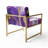 Mowatt Mettalic II - Upholstered Purple And Gold Glam Accent Arm Chair-457099432